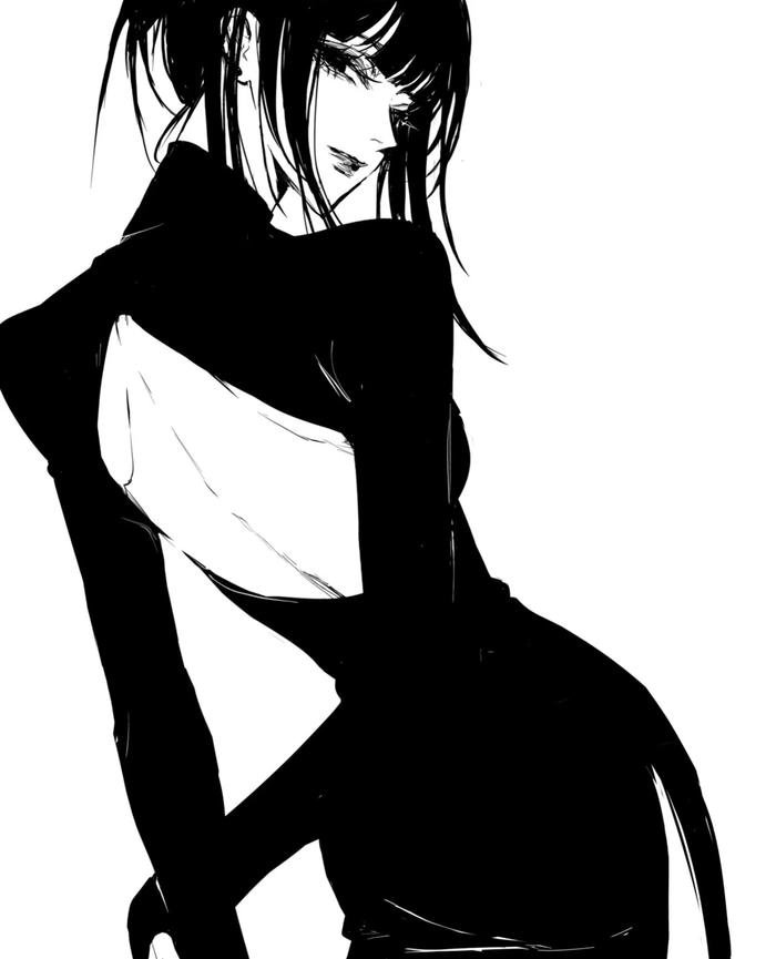 hình anime ngầu đen trắng bí ẩn hình anime ngầu đen trắng bí ẩn