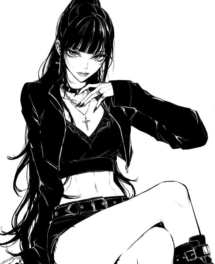 hình anime ngầu đen trắng nữ full hd hình anime ngầu đen trắng nữ full hd