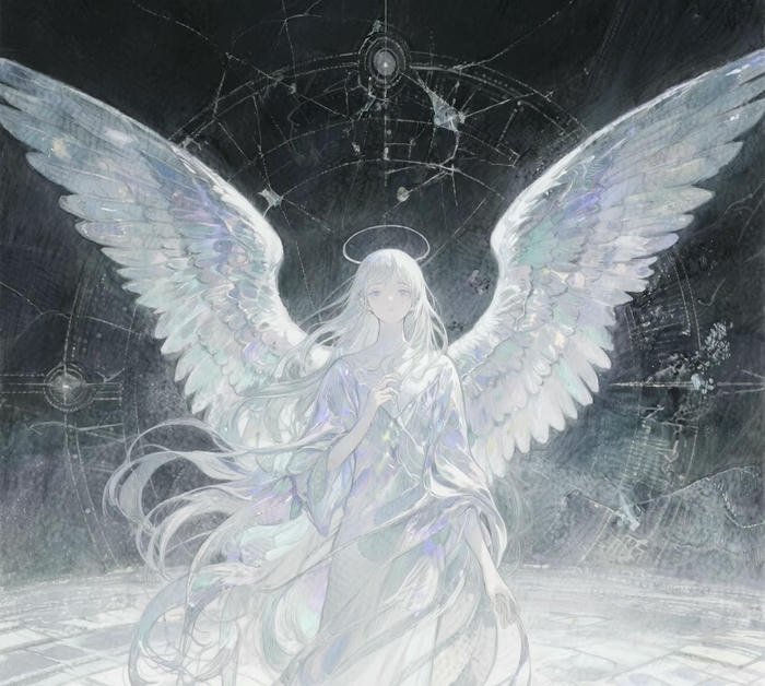 hình anime thiên sứ ánh sáng cổ điển