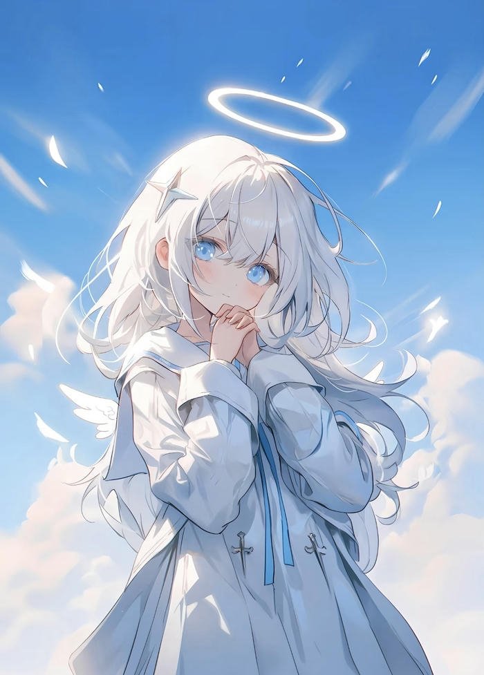 hình anime thiên sứ ánh sáng dịu dàng