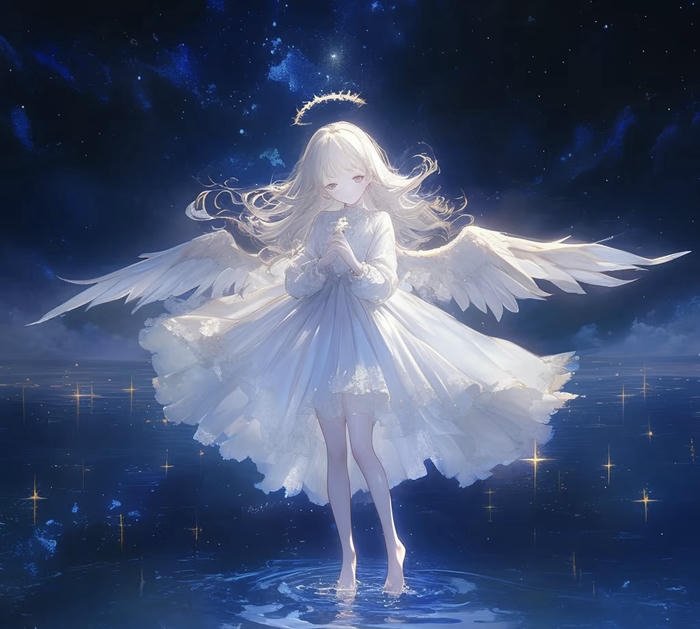 hình anime thiên sứ ánh sáng huyền bí