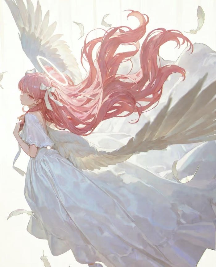 hình anime thiên sứ ánh sáng tinh khiết