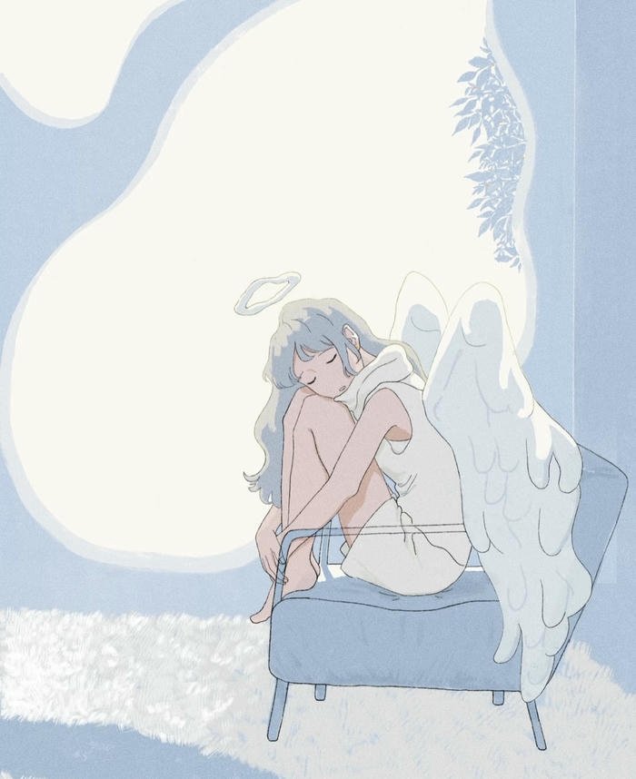 hình anime thiên sứ ánh sáng trong trẻo