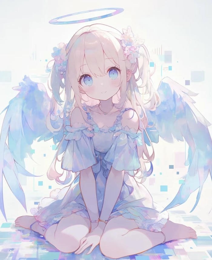 hình anime thiên sứ ánh sáng