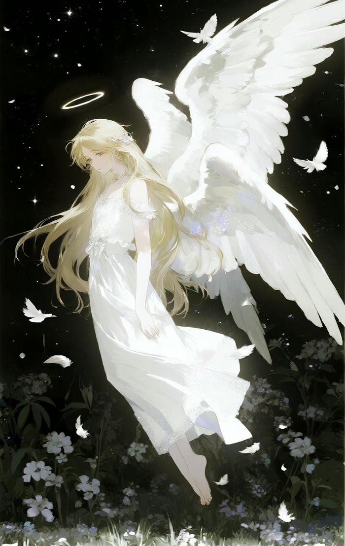 hình anime thiên thần ánh sáng