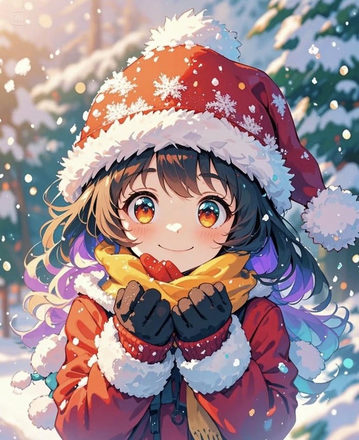 hình anime tuyết rơi nhẹ