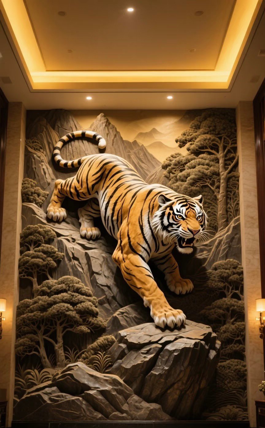 hình hổ phong thủy mang vẻ oai nghi và mạnh mẽ