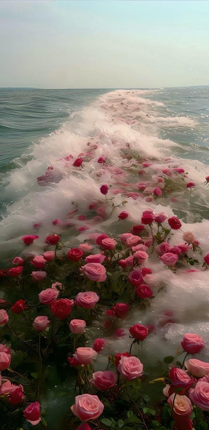 hình nền 4k biển hoa hồng