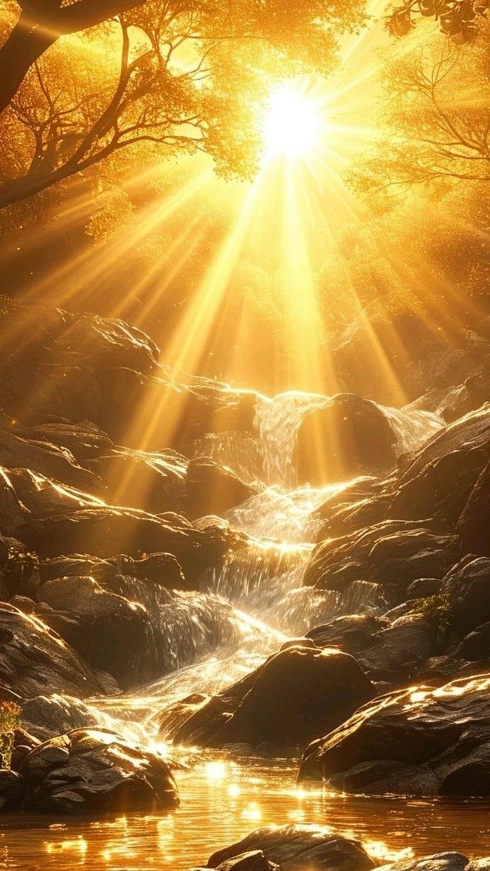 hình nền ánh sáng vàng huyền ảo