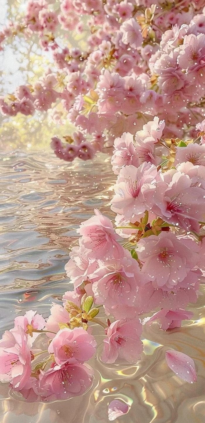 hình nền hoa đào trong nước