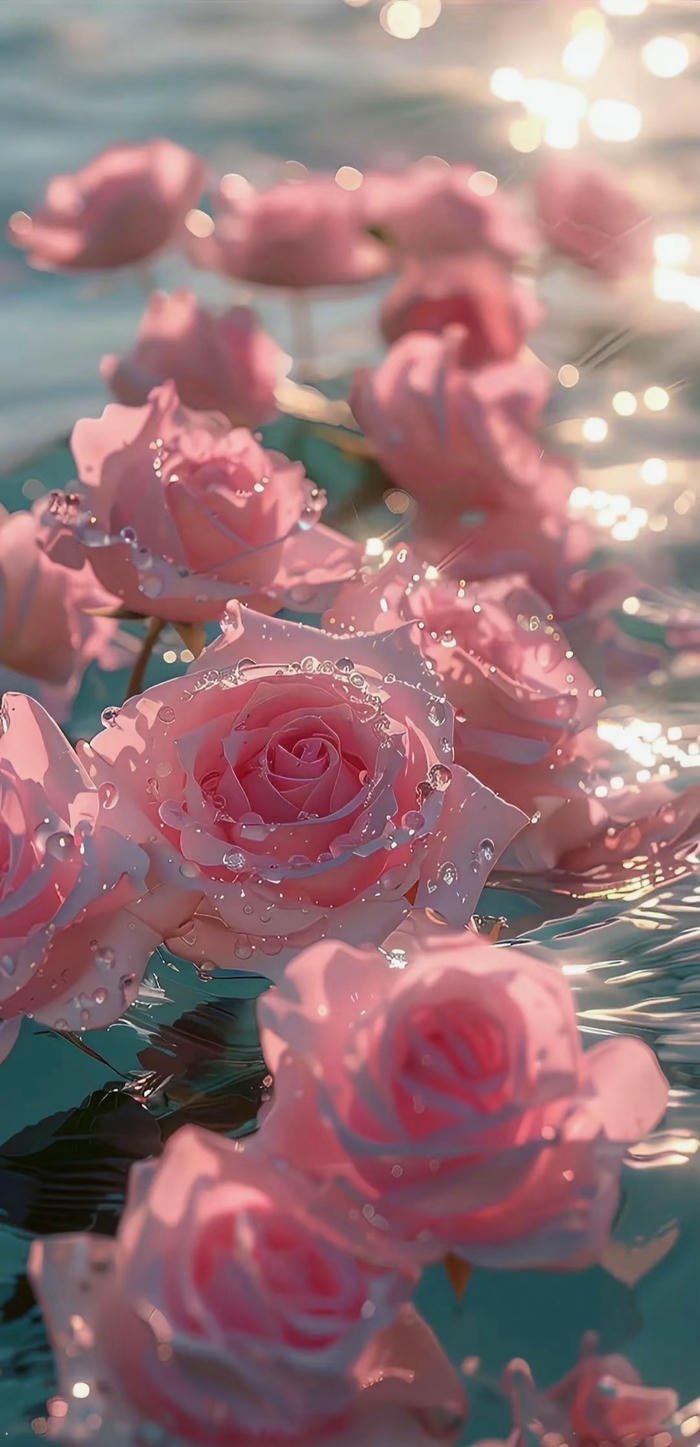 hình nền hoa hồng trong nước