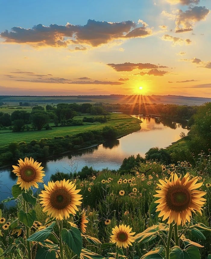 hình nền hoa hướng dương đón nắng