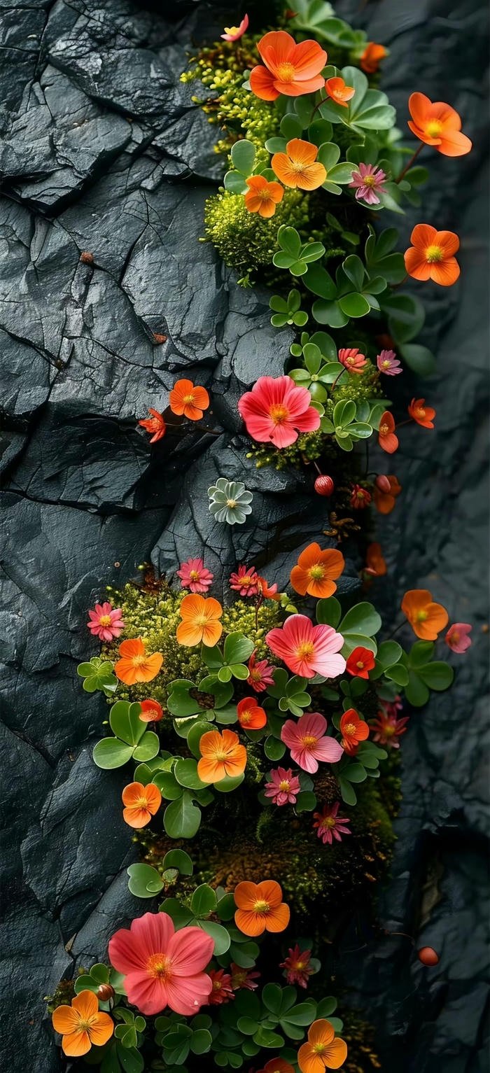 hình nền hoa mọc trên đá full HD