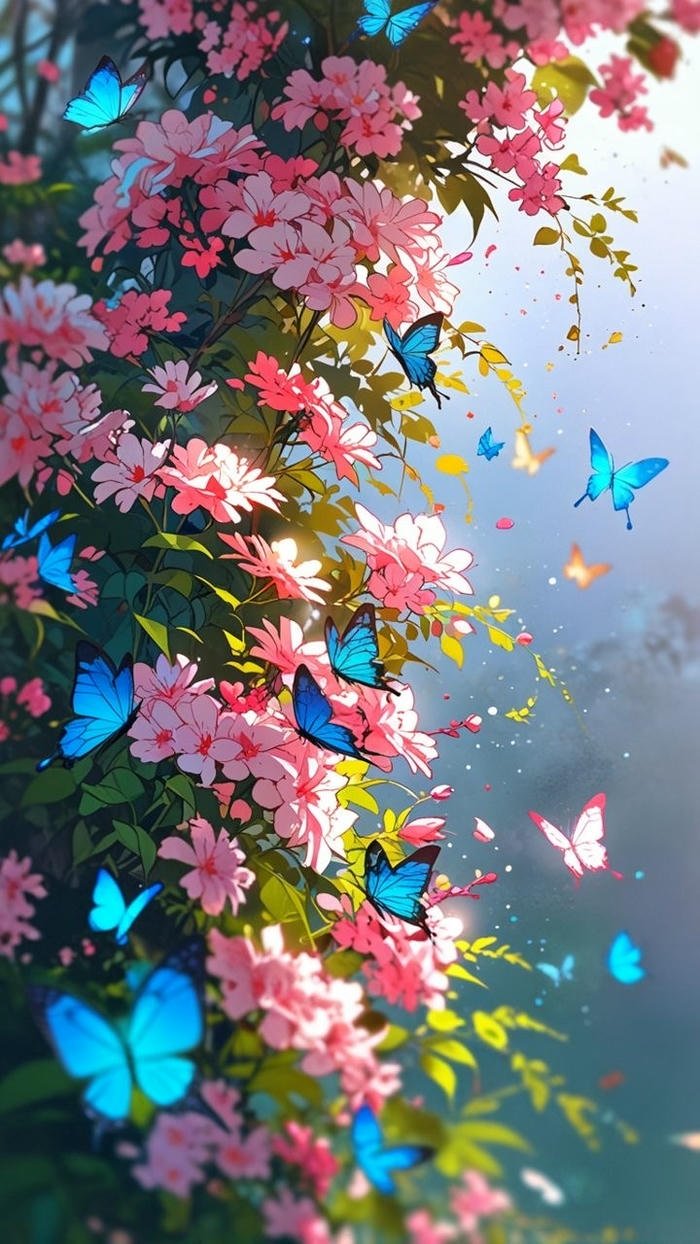 hình nền hoa nở siêu thực