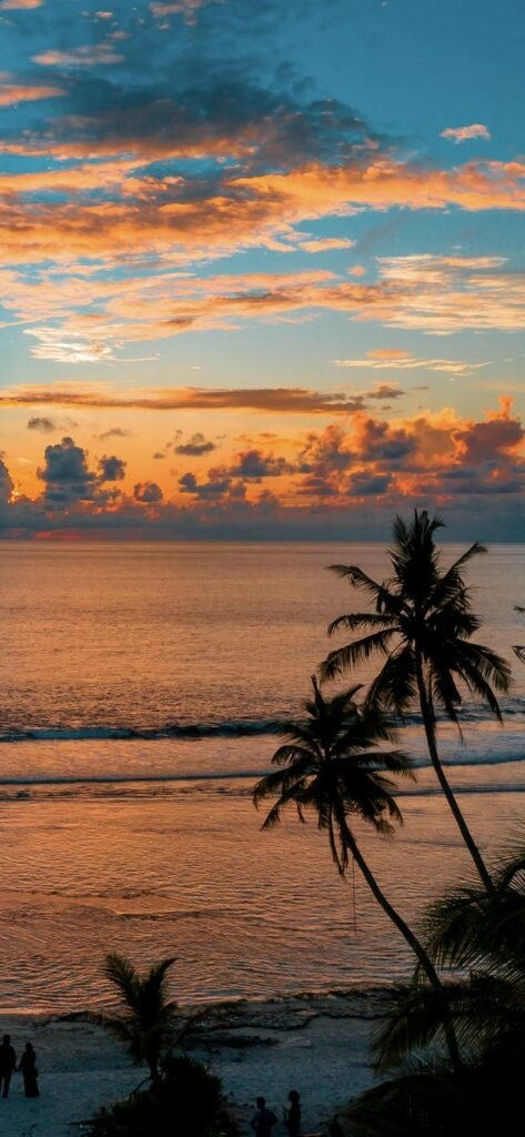 hình nền hoàng hôn bờ biển