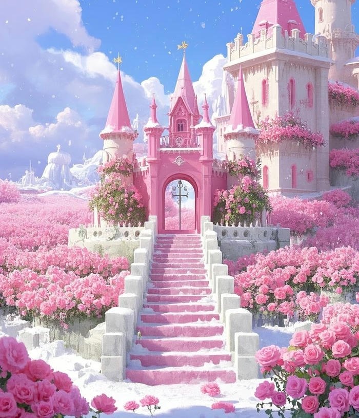 hình nền lâu đài hồng