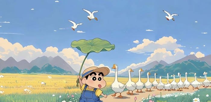 hình nền máy tính shin và đàn vịt