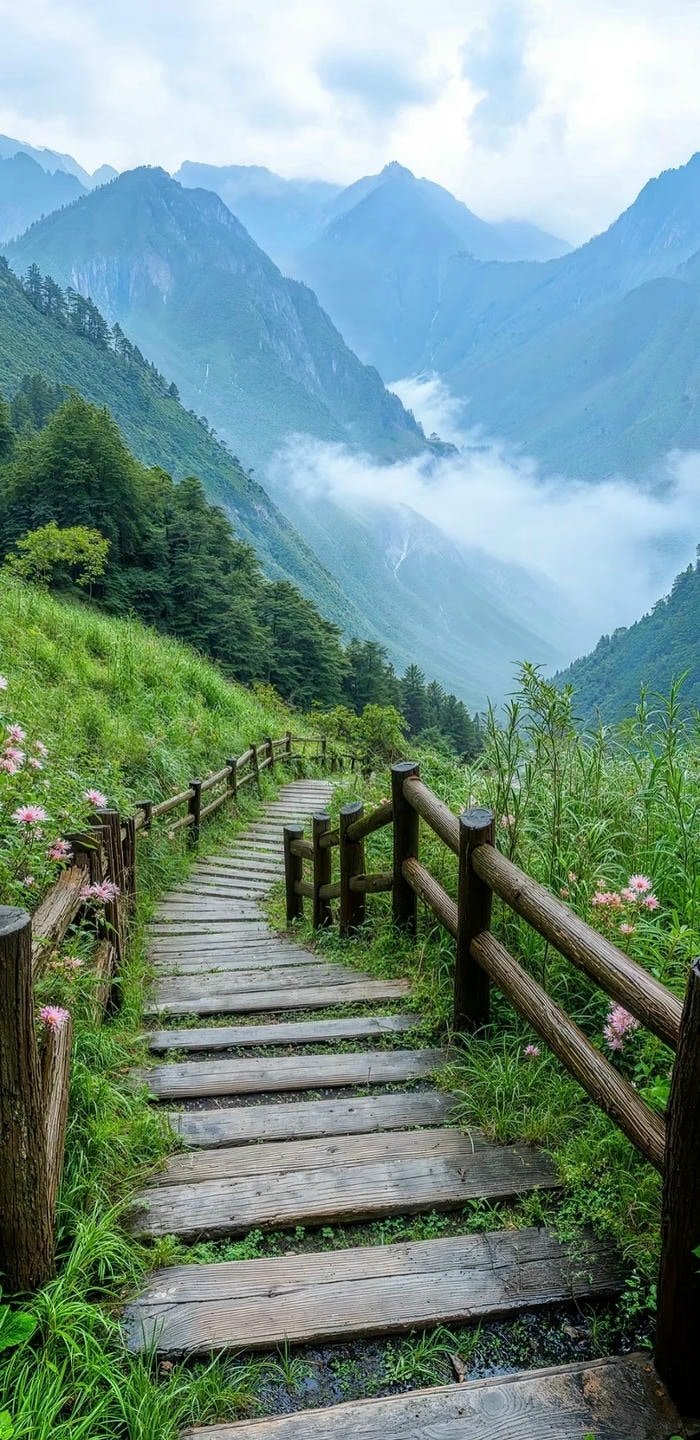 hình nền mây và núi