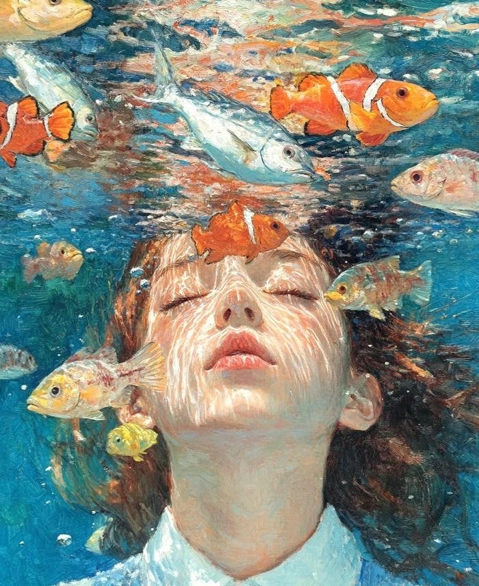 hình nền nghệ thuật cô gái trong nước