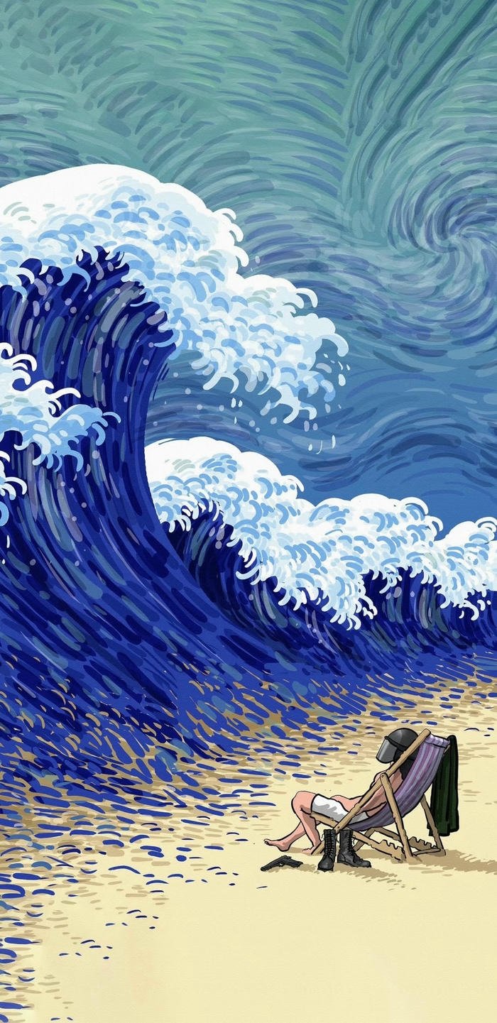 hình nền nghệ thuật sóng biển