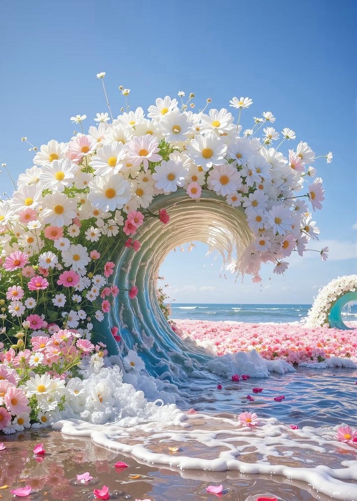 hình nền nghệ thuật sóng hoa