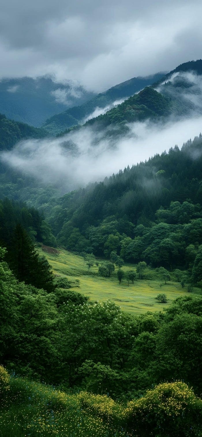 hình nền núi rừng xanh thẳm