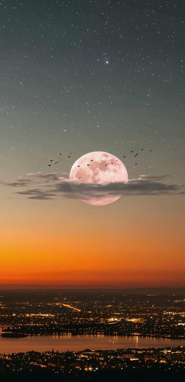 hình nền trăng trong thành phố hình nền trăng trong thành phố