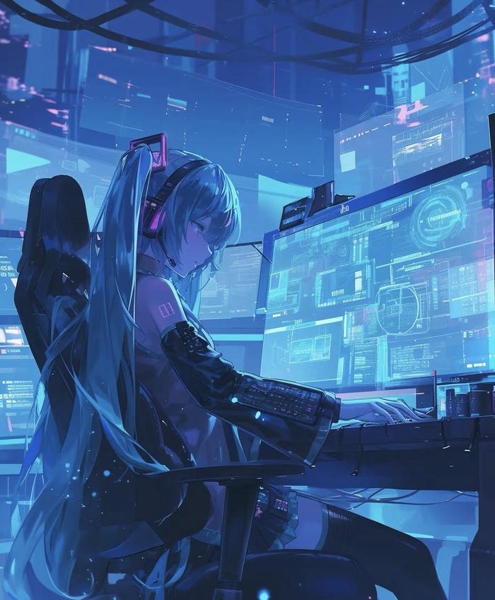 không khí cyberpunk bao quanh hacker