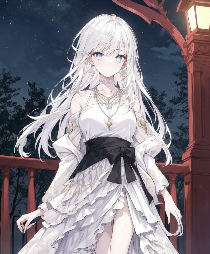 kiểu tóc dài ánh bạc