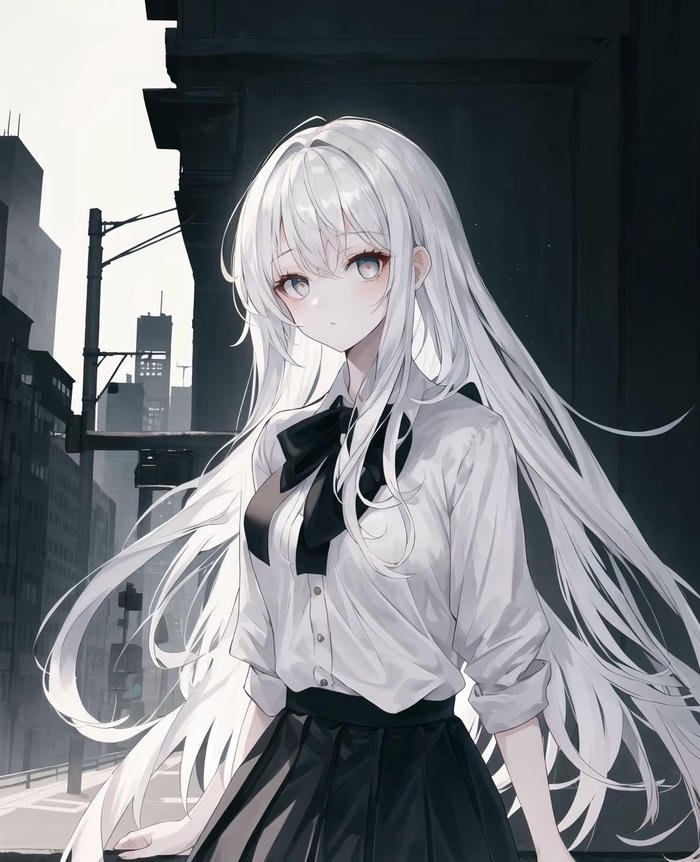 mái bạc bồng bềnh trong anime