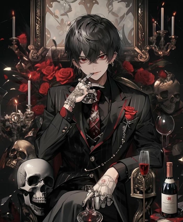 màu đen trắng anime mặt lạnh