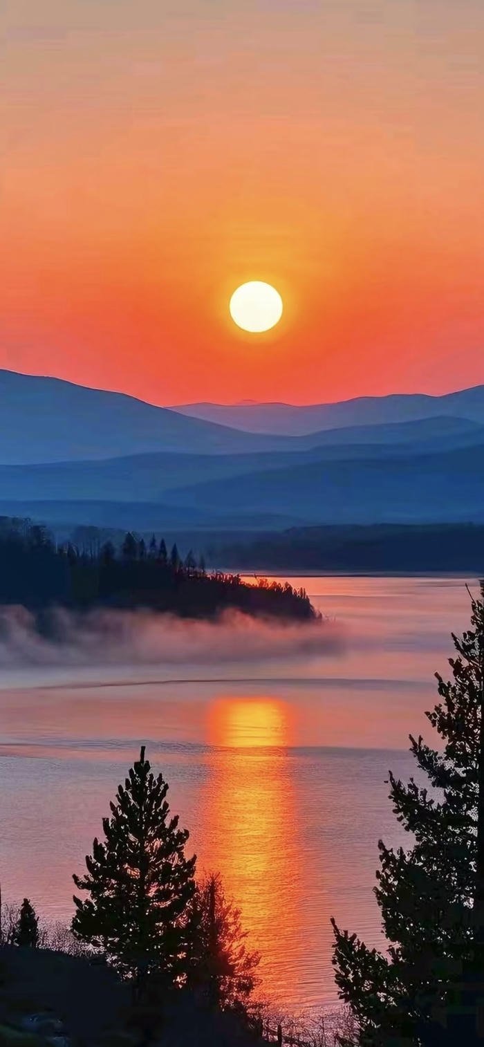 nền hoàng hôn đồi núi