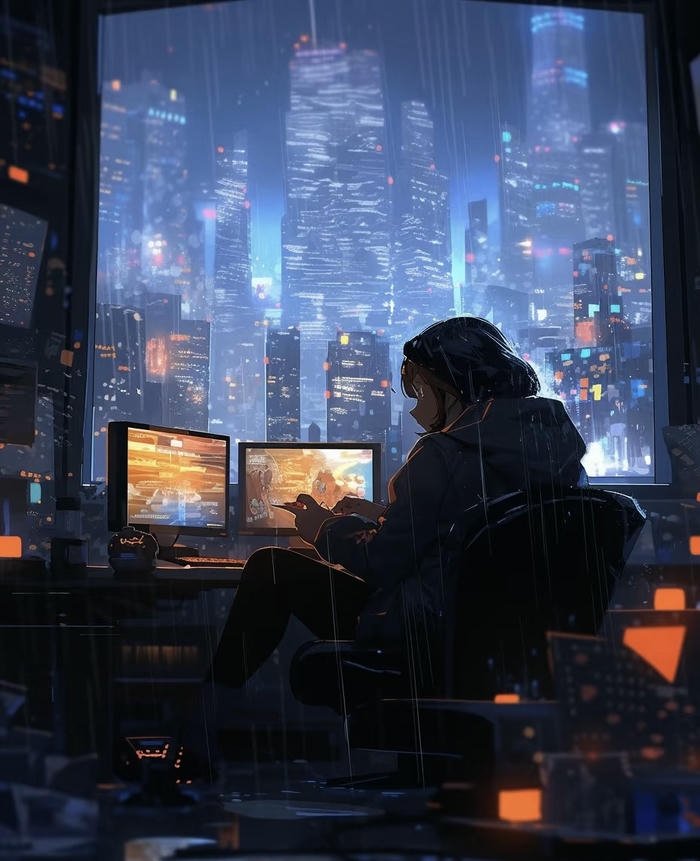 nhân vật anime xử lý dữ liệu