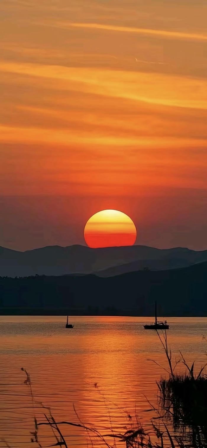 những hình nền hoàng hôn núi và hồ