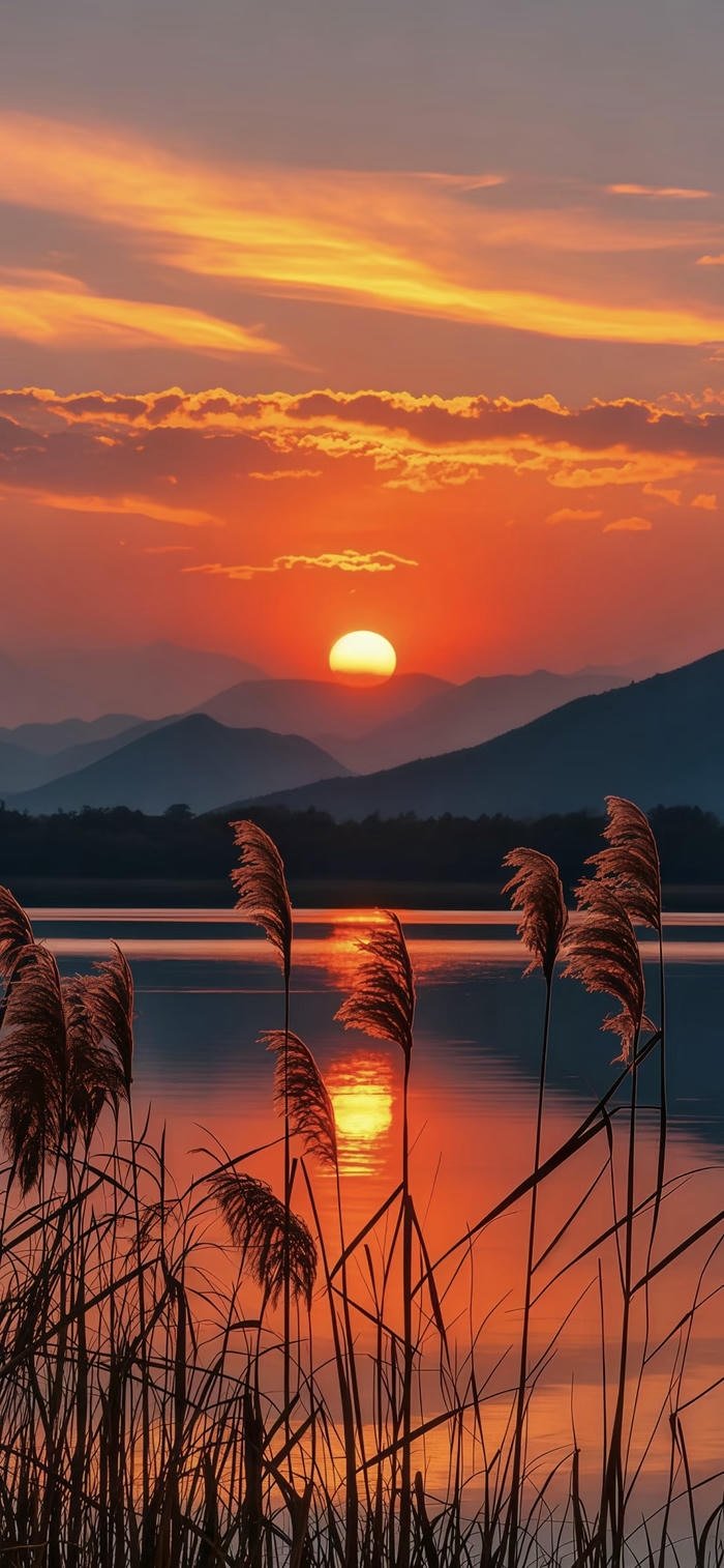 những hình nền phong cảnh hoàng hôn bên bồ