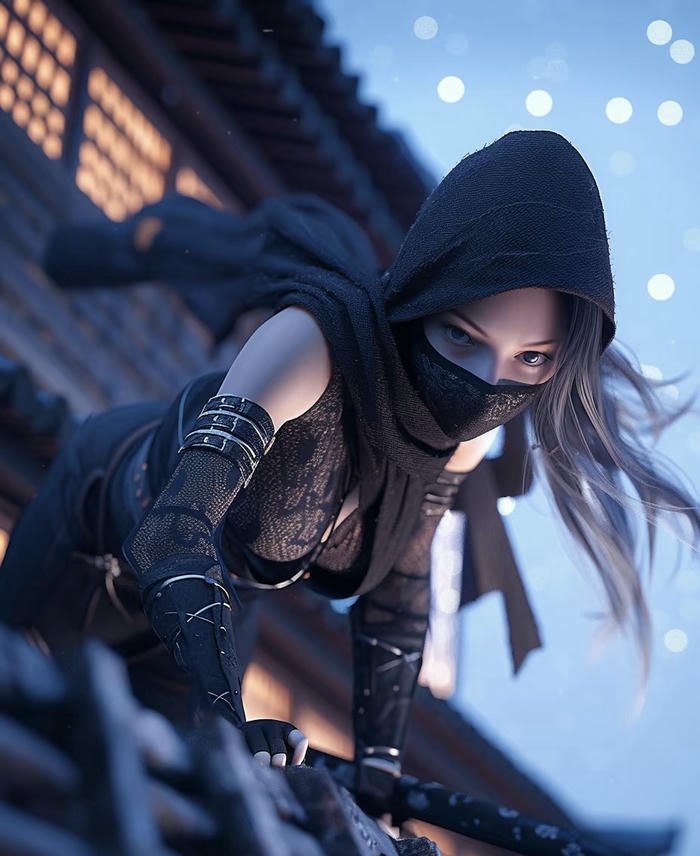 nữ chiến sĩ ninja trong hoạt động