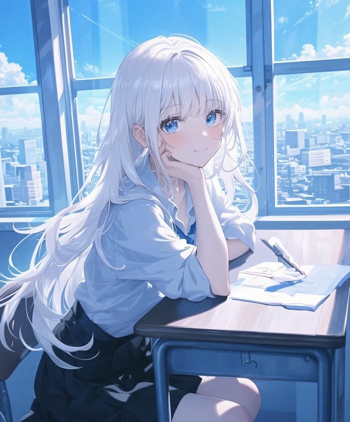 nữ nhân vật mái xám sáng