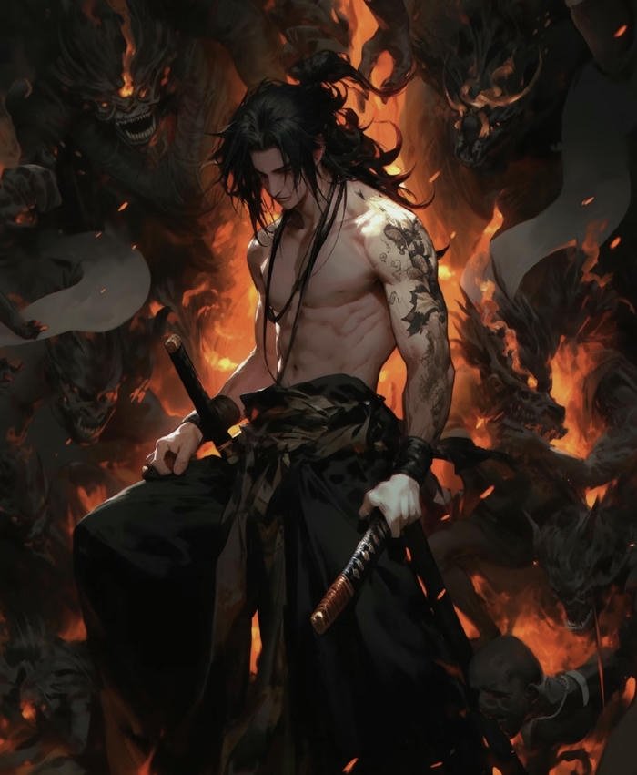 style dark fantasy anime kiếm sĩ