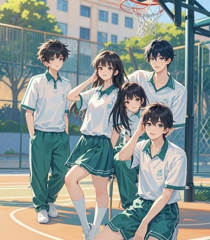 vẻ năng động học sinh anime