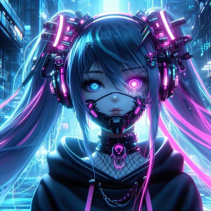 Ảnh anime cyberpunk công nghệ tương lai