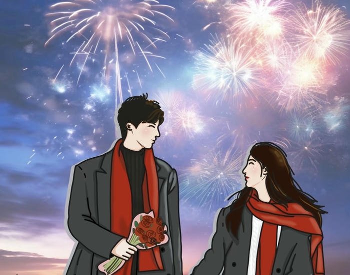 Ảnh anime đôi lãng mạn bên bờ biển