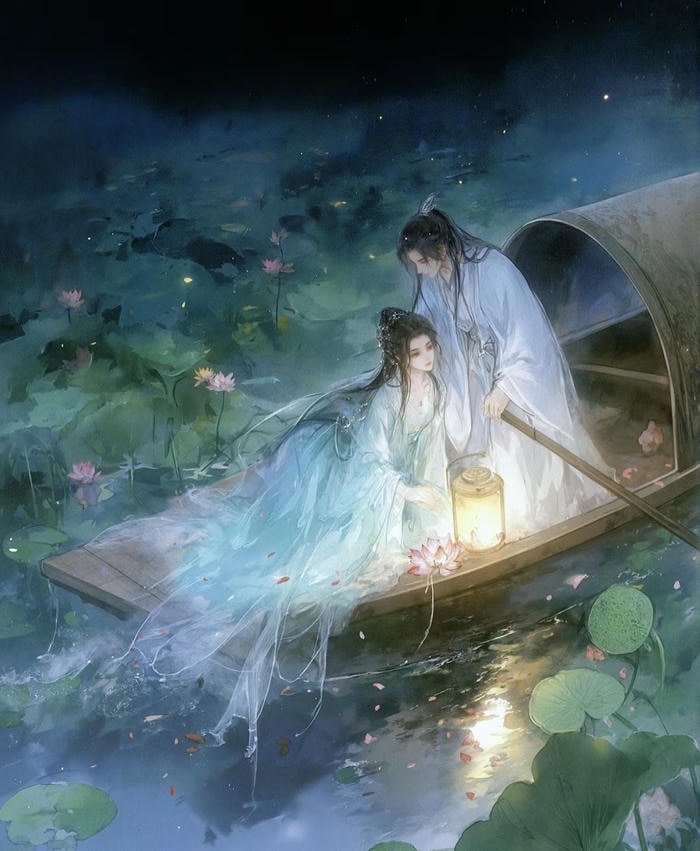 Ảnh anime đôi lãng mạn nhìn pháo hoa