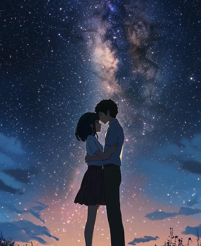 Ảnh anime đôi lãng mạn tâm trạng dịu dàng