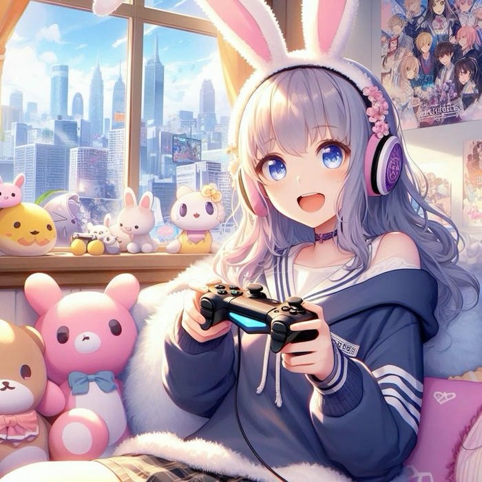 Ảnh anime gamer cool cầm súng