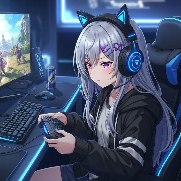 Ảnh anime gamer cool mang phong thái