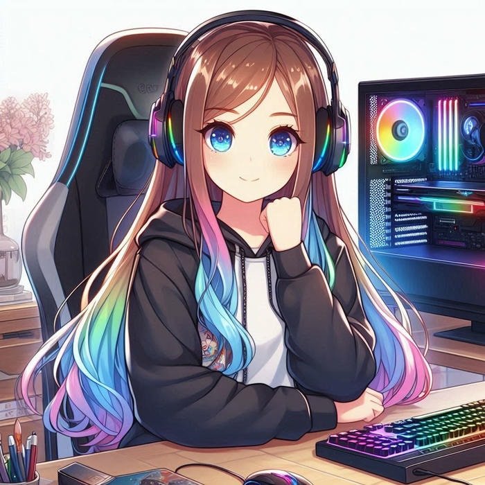 Ảnh anime gamer cool tạo hình