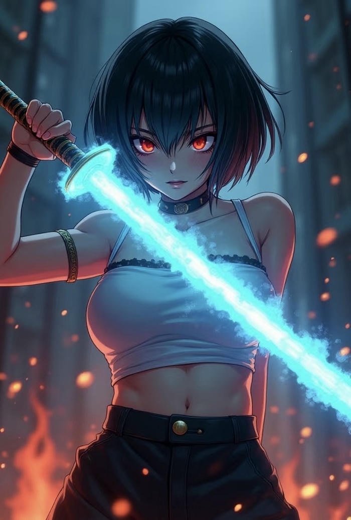 Ảnh anime nữ kiếm sĩ lạnh lùng đầy khí chất