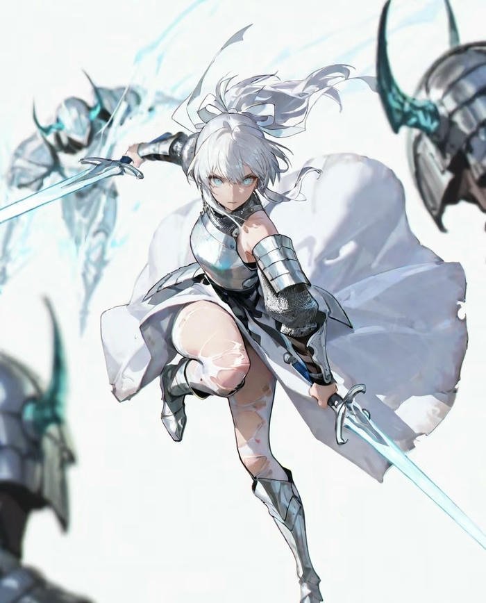 Ảnh anime nữ kiếm sĩ lạnh lùng đứng