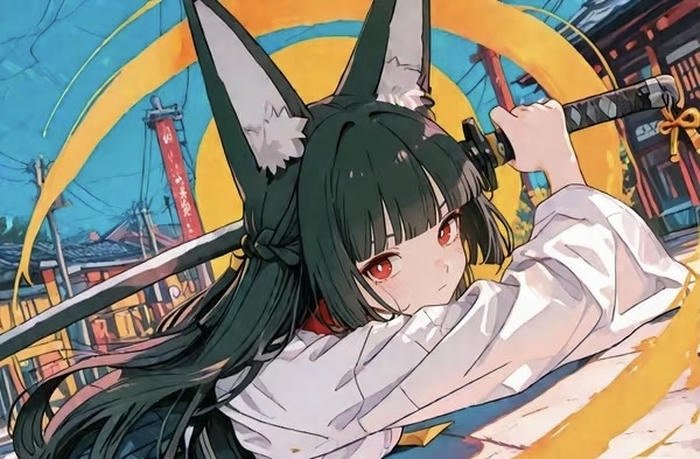 Ảnh anime nữ kiếm sĩ lạnh lùng thần thái cao