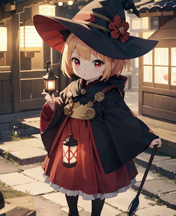 Ảnh anime phù thủy dễ thương đội mũ lớn